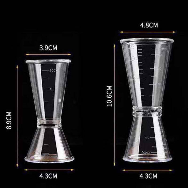 HOME Acrylic Double Clear Jigger Measure cup 10cc/20cc 20cc/40cc ...