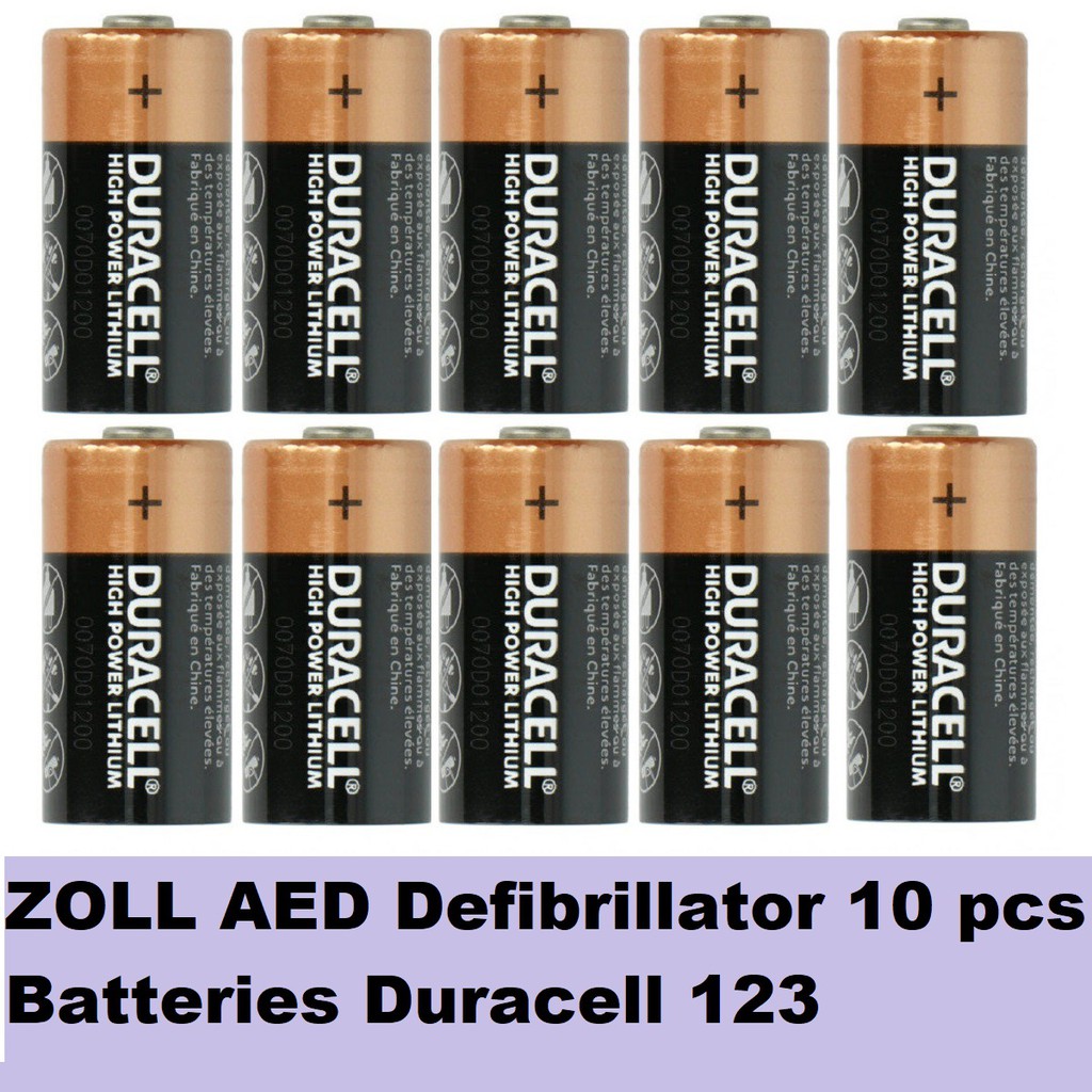 ZOLL AED Defibrillator Battery (10 pcs) Duracell 123 Battery 3V High