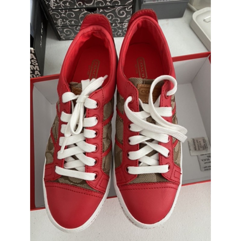 Coach red shoes! 100 ORIGINAL ! | Shopee Philippines