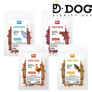 【 FIRST BITE 】 500g into two packs Protein, Joint care, Skin care, reduce stress for Pets dogs treats chew for dog chicken, beef, dried pollack, salmon 4 flavors