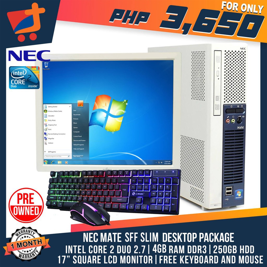 NEC MATE SFF Slim Used 2nd Hand Desktop PC PACKAGE Intel Core2duo 4GB