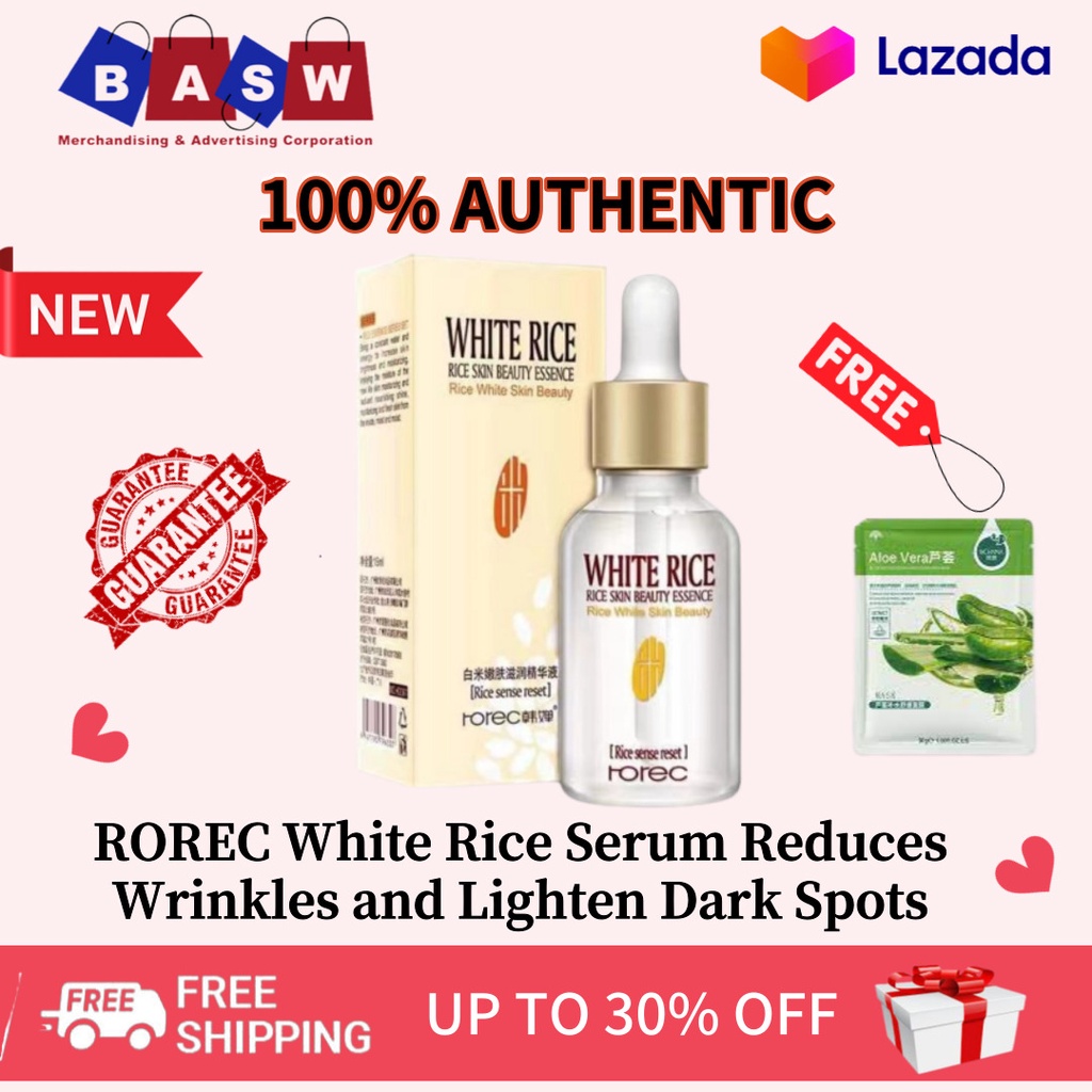 Authentic ROREC White Rice Serum Reduces Wrinkles and Lighten Dark