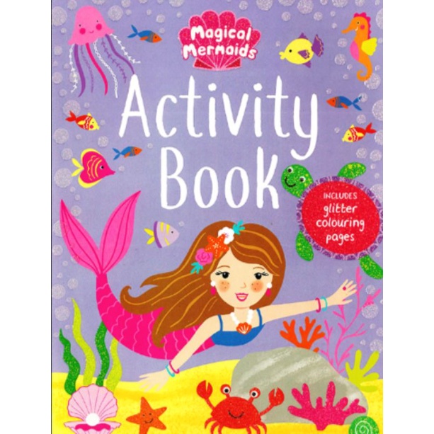 Magical Mermaids Activity Book Glitter Colouring Pages | Shopee Philippines
