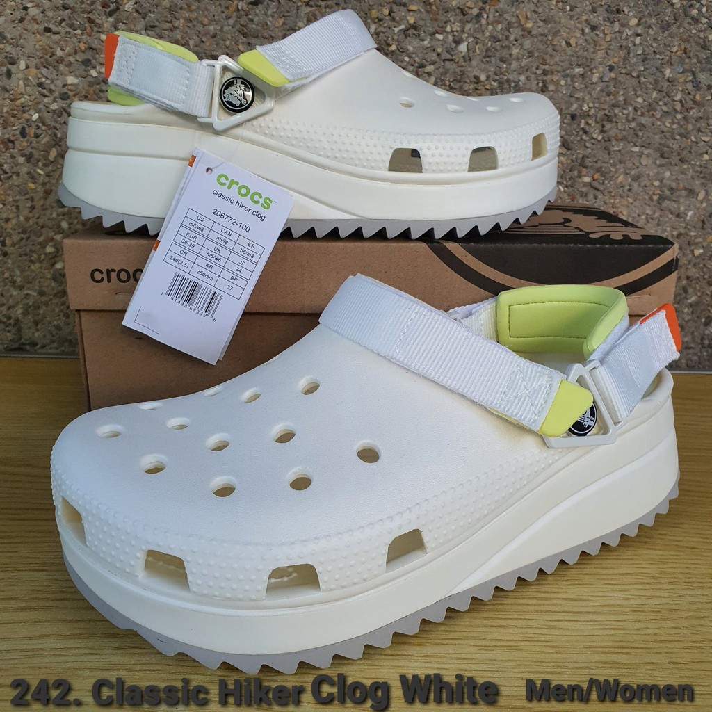 ONHAND Crocs 242. Classic Hiker Clog White Authentic Men/Women | Shopee
