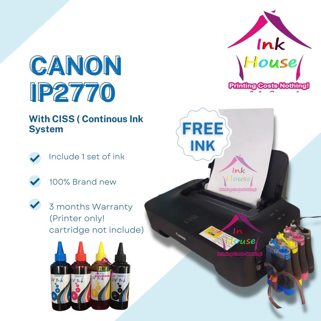 Canon Pixma IP2770 printer w/ CISS continuous ink supply (BRANK NEW) Shopee Philippines