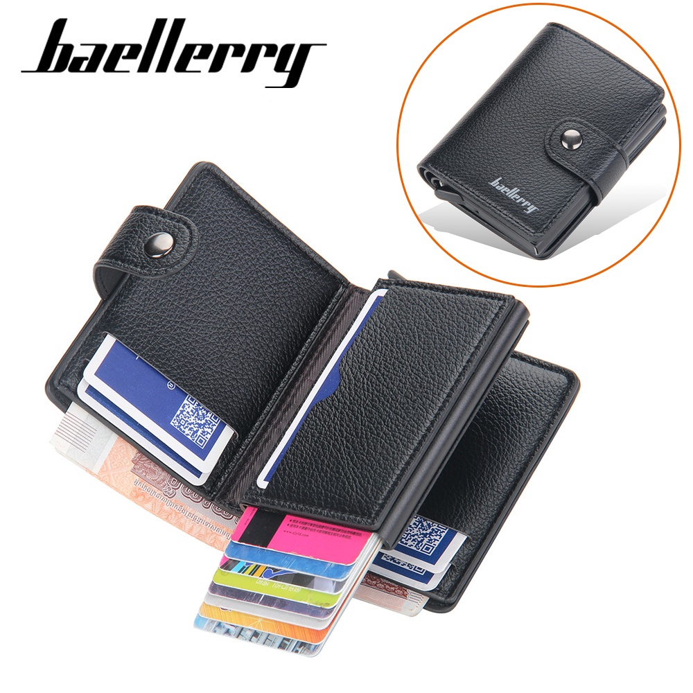 Baellerry RFID Men's Card Holder Aluminum Card Case Anti-Magnetic Theft ...