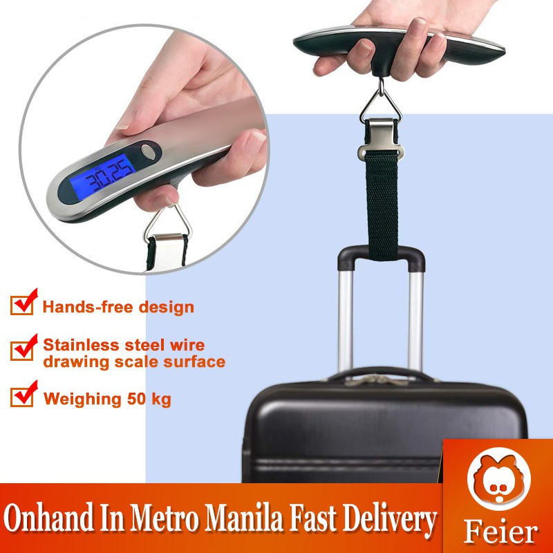 【50kg】 Stainless Steel Electronic Portable Digital Travel Luggage Weighing Scale Hanging Weighing