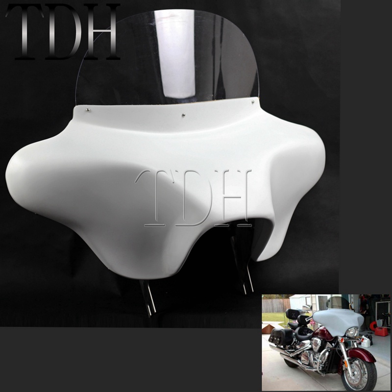 Motorcycle White Detachable Batwing Fairing 6x9 Speakers For Harley