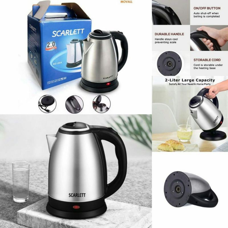 ✒✇๑SWY Split Style Stainless Steel Auto Electric Kettle Hot water boiler  tea pot heater | Shopee Philippines