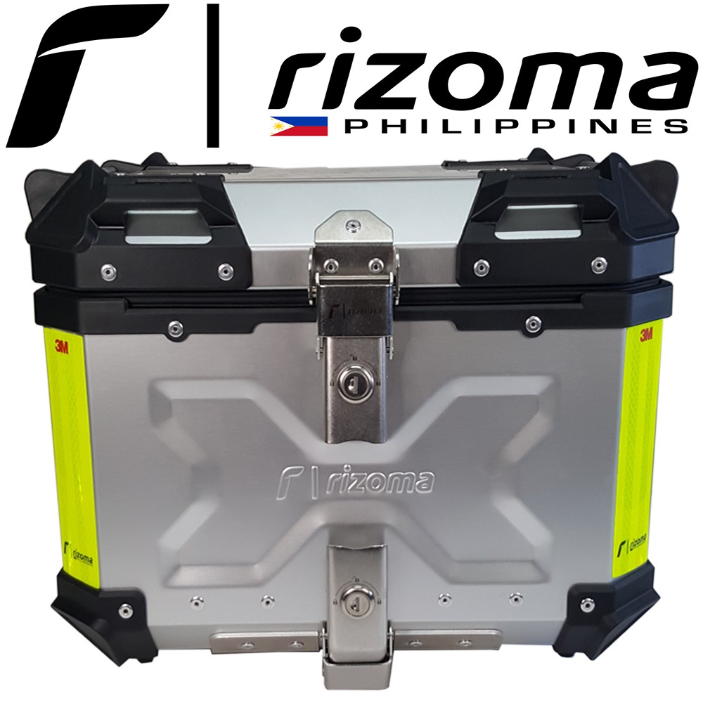 Rizoma 45L Universal Aluminum Motorcycle Top Box Waterproof Storage Silver Xmen Edition