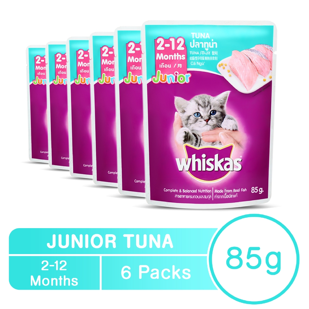 WHISKAS Junior Tuna Pouch Wet Cat Food Pack of 6 85g Shopee Philippines
