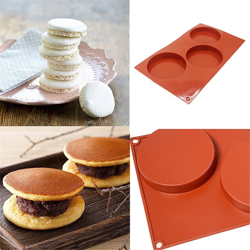 3-Cavity Silicone Disc Cake Pie Custard Mold