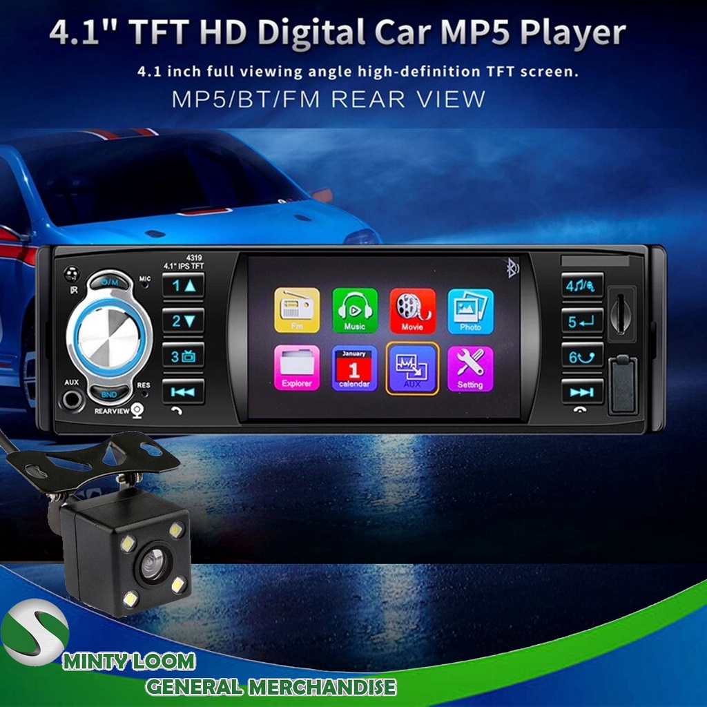 4.1"Car MP5 Player Single Din FM Radio Stereo Bluetooth handfree Call
