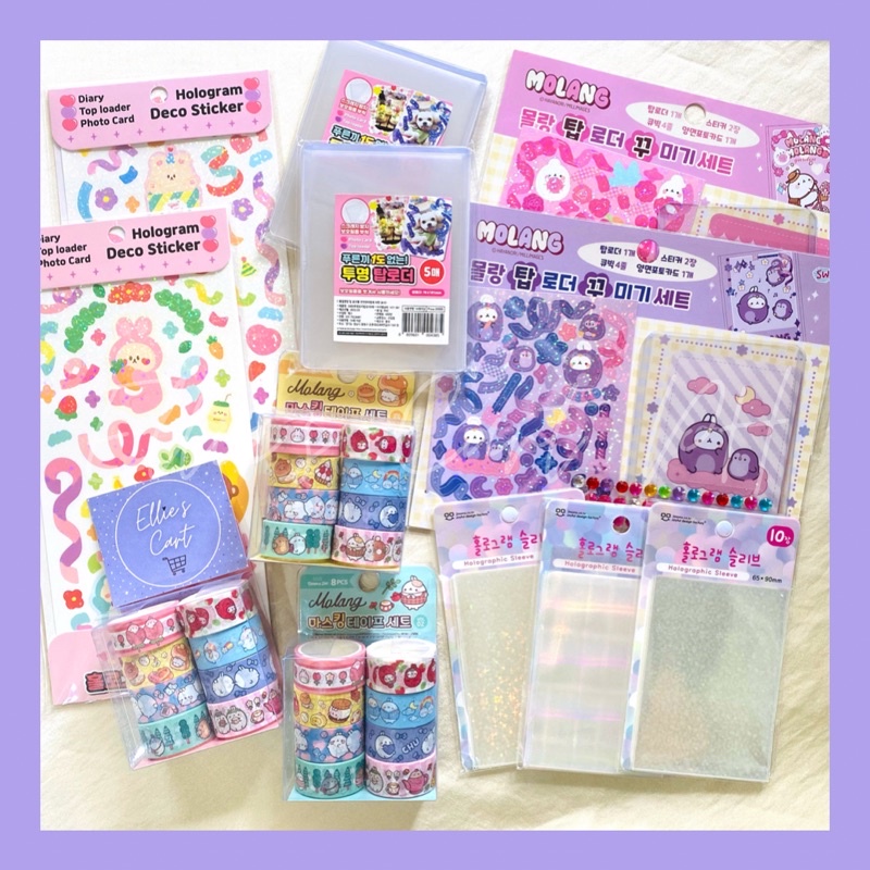 MOLANG STICKER TOPLOADER WASHI TAPE HOLO SLEEVES HOLOGRAM DECO IMODA ...