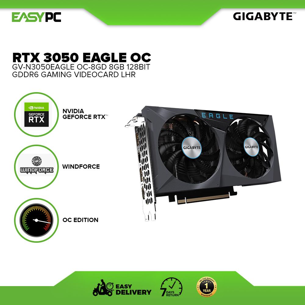 Gigabyte Rtx 3050 Eagle OC GV-N3050EAGLE OC-8GD 8gb 128bit GDdr6 ...