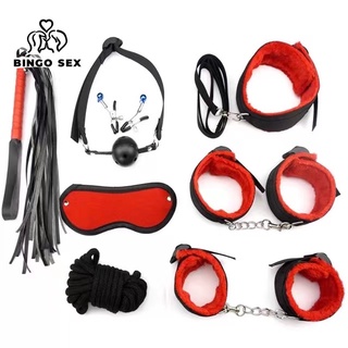 Erotic 8-piece webbing plush suit bundled bondage sex toys couple flirting #2