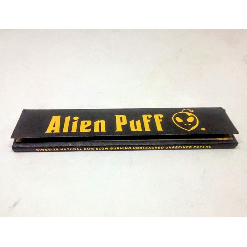 5 x 50 Alien Puff 'Black & Gold' 1.25 Sized Unbleached Rolling Papers & Tips 
