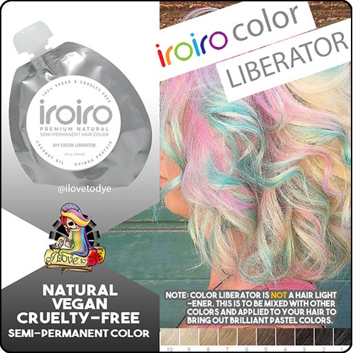 Iroiro Color Liberator Natural Vegan Cruelty-Free Semi-Permanent Hair ...