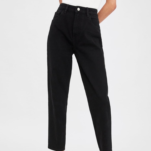 zara mom jeans black