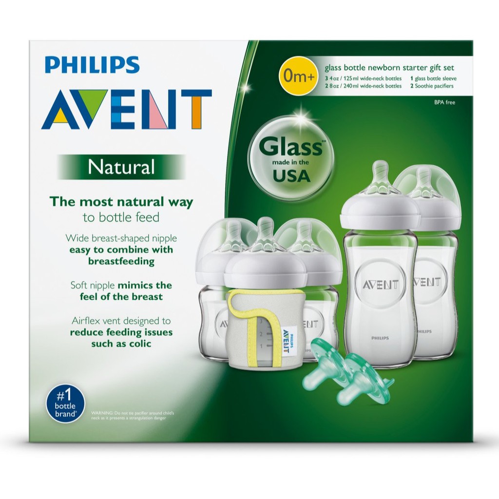 avent glass bottle set