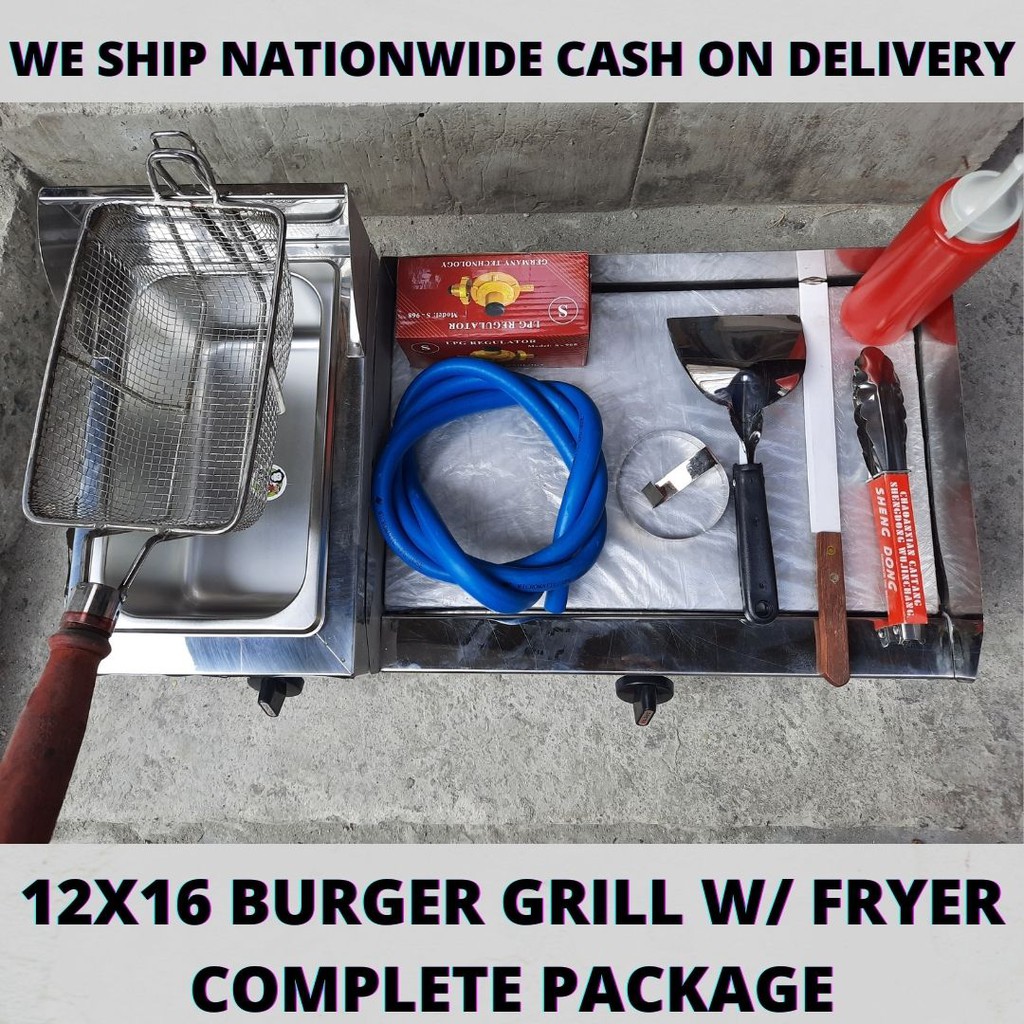 Burger grill with deep fryer complete package 12x16 Shopee Philippines