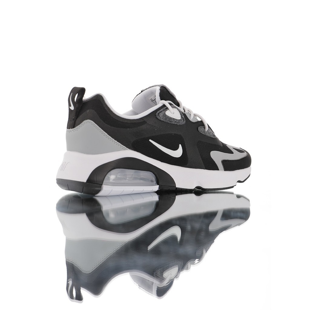 black gray and white air max