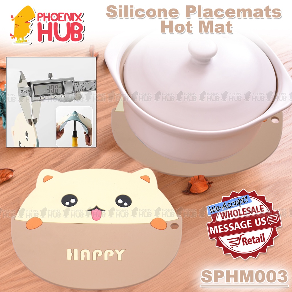 Phoenix Hub SPHM003 Cute Cartoon Anti-slip Placemat Animals Cup Holder Mat Kitchen Accessories