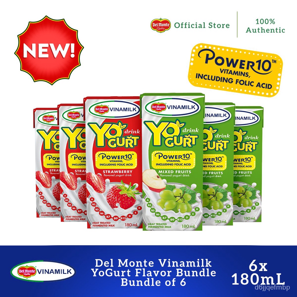 Inumin Del Monte Vinamilk YoGurt Flavor Bundle 180ml Bundle of 6 (6 x 180ml) Shopee Philippines