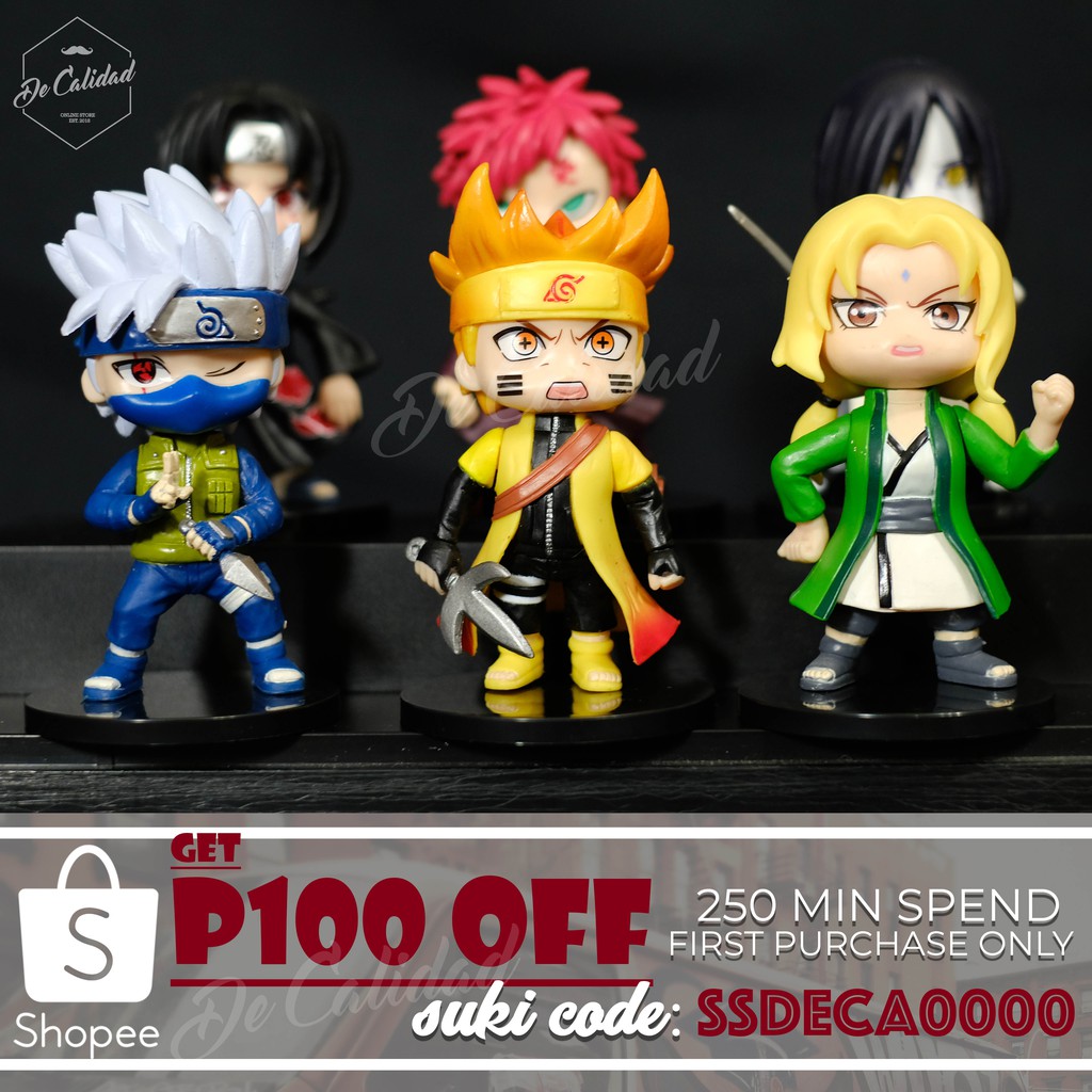 Naruto Shippuden Chibi Set of 6 Action Figure | Shopee Philippines