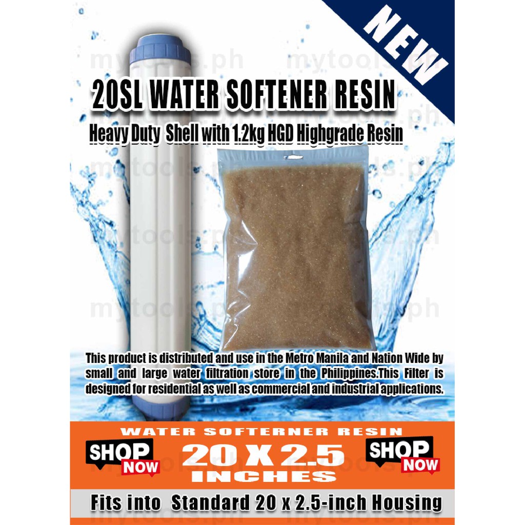 Heavy Duty Water Softener Resin Water Filter Cartridge 20x2 5 Inches Shopee Philippines