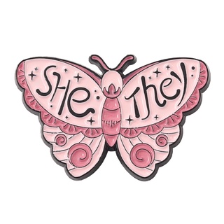 Ready Stock Fast Shipping Free Anti-Exposure Brooch Moth Butterfly Insect Cartoon Cute Japanese Metal Badge Student Biological Ba #7