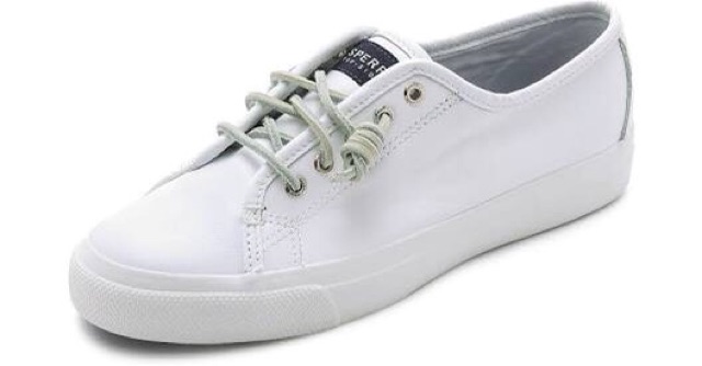 sperry white leather
