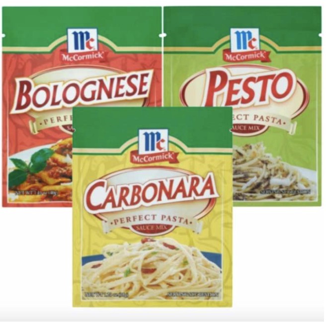 McCormick Perfect Pasta Mix Assorted Pesto Carbonara Herb&Garlic