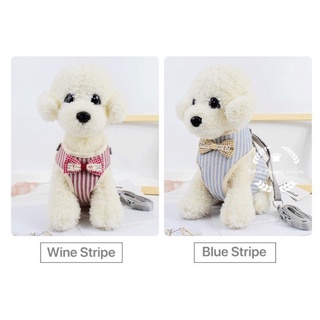 【Ready Stock】◘[Pet Shop]Dog Cat 100% Cotton Adjustable Harness w/ Leash (S/M/L)