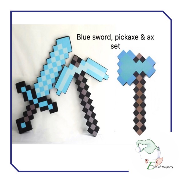 Minecraft Diamond Foam Swords Pickaxes Axe Torch Ore Shopee