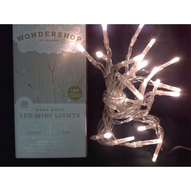 CHRISTMAS 20 LED Mini Lights Warm White ( Battery Operated