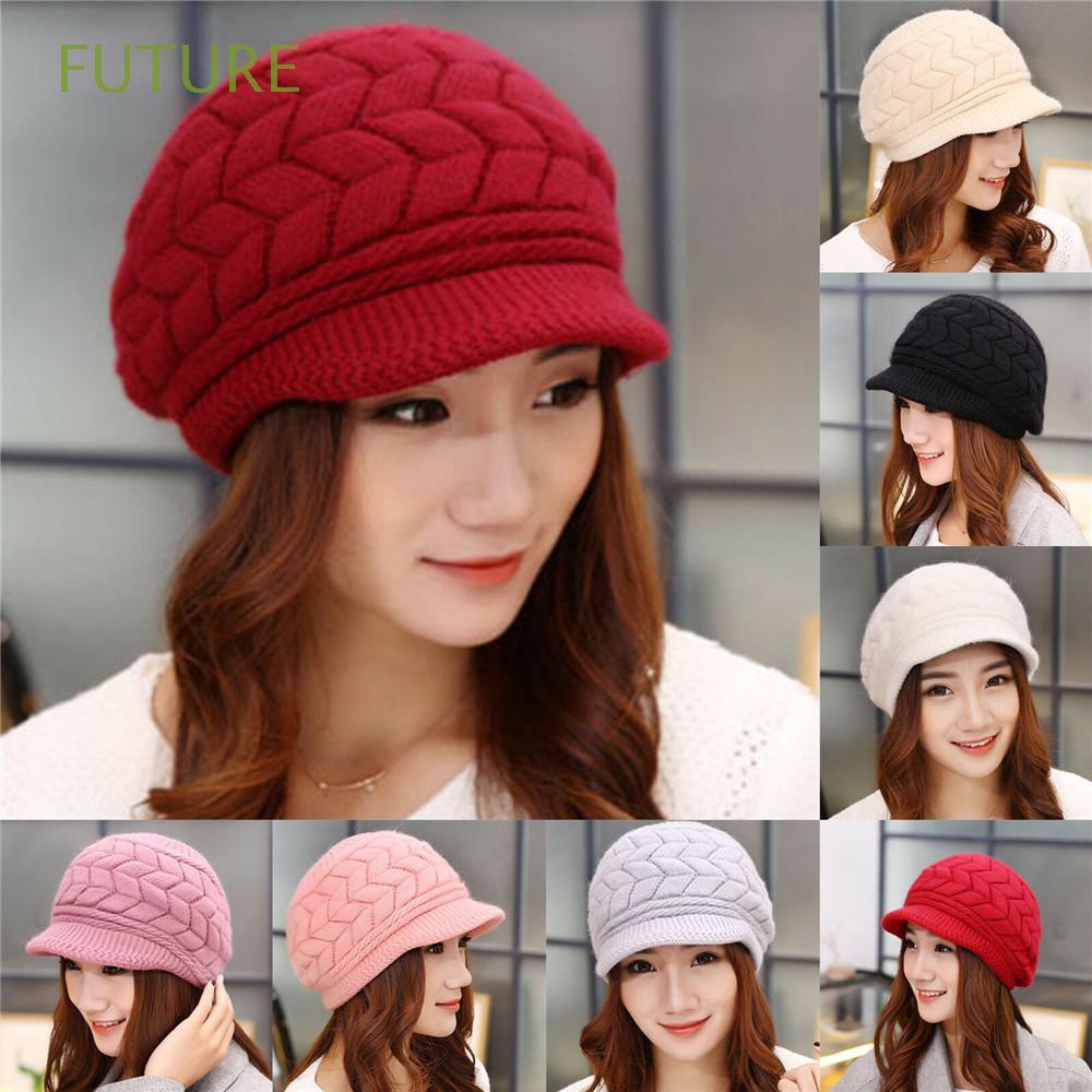 peaked knitted hat