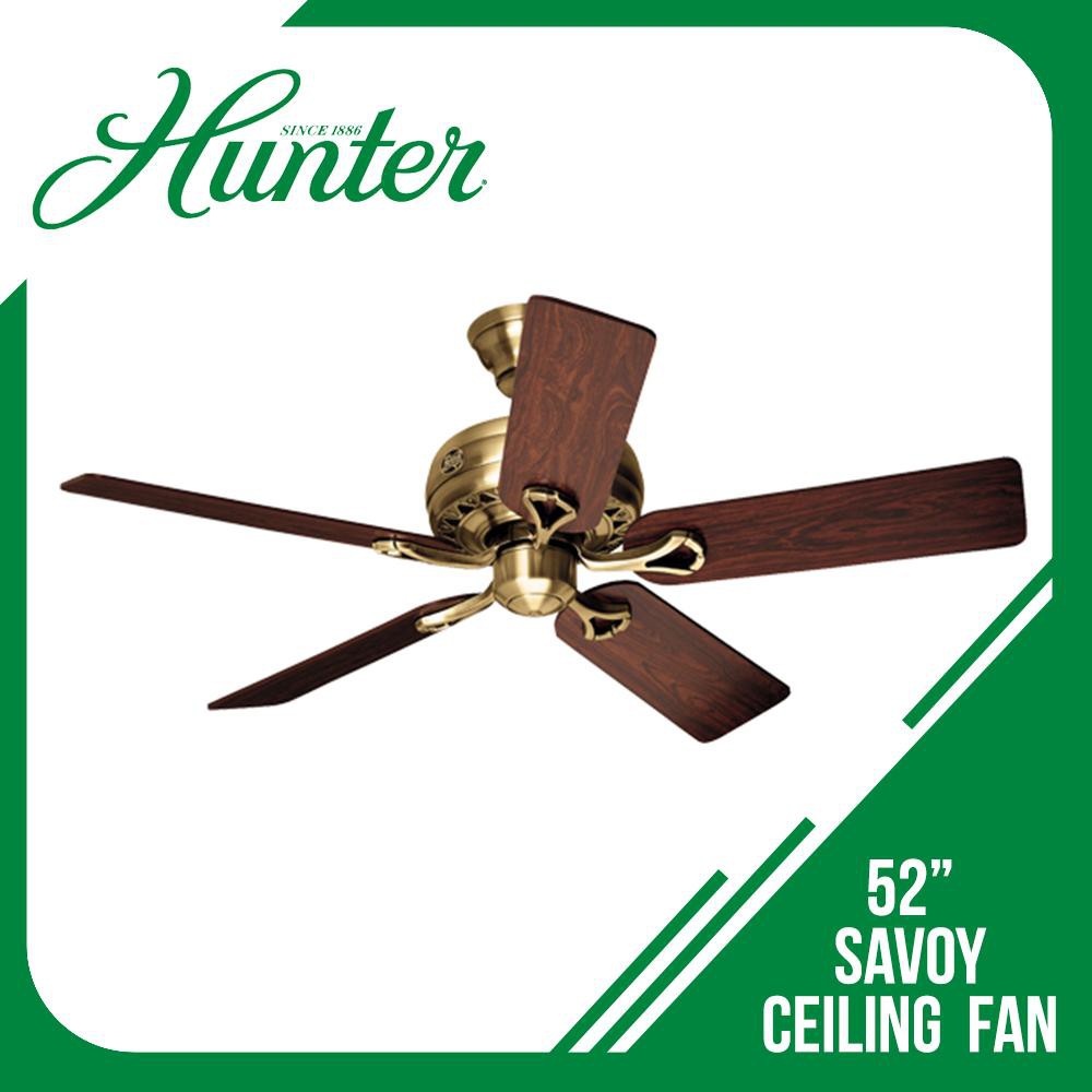 Hunter 52 Savoy Ceiling Fan Hf24920 Antique Brass