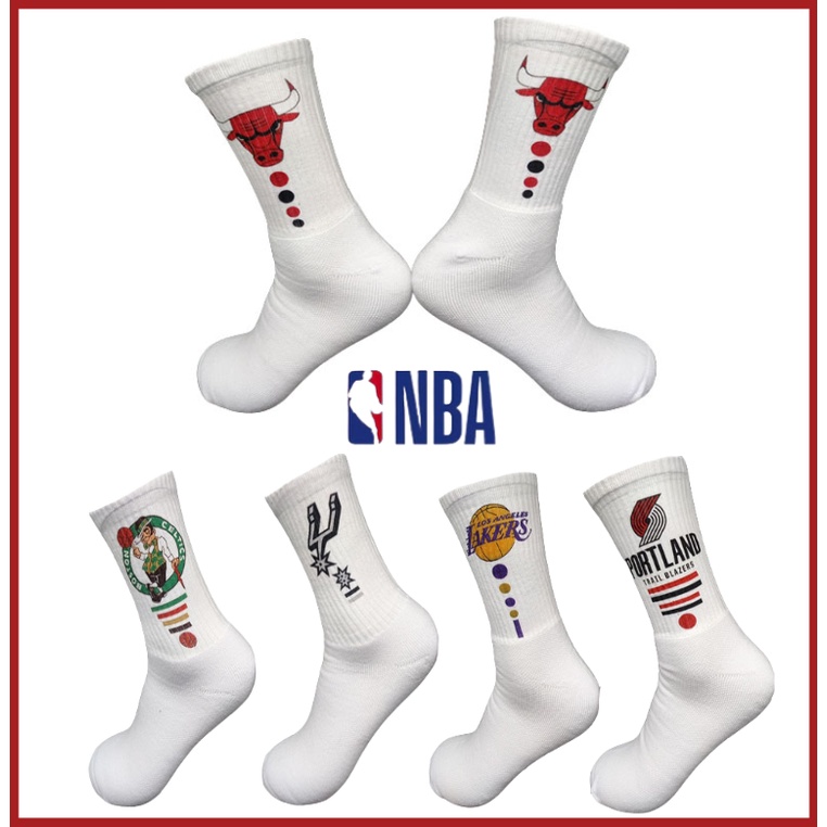 NBA Basketball Socks Team Logo Pattern Sock Low Cut Sports Socks White
