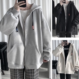 Plain hoodie jacket with zipper unisex