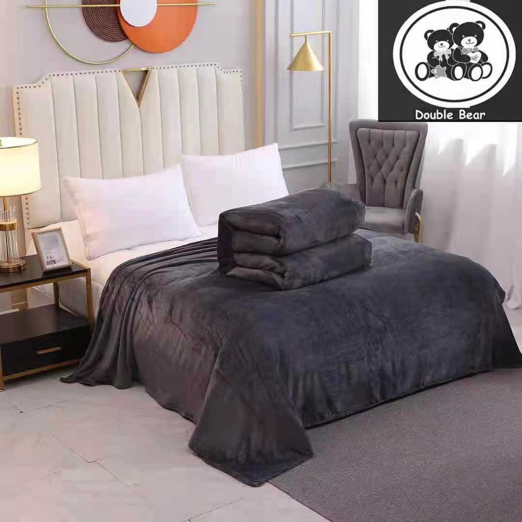 Jasmine Plain Blanket Double Size Microfiber Soft And Comfy Kumot