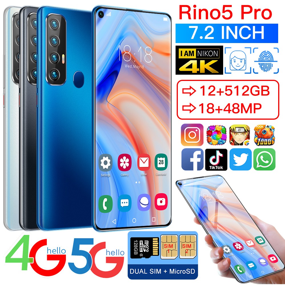Rino 5 Pro Smart Phone Dual Sim Dual Standby 7 2 Hd Full Screen Face Recognition Muti Language Android Os 10 0 Smartphone Mobile Cellphone Shopee Philippines