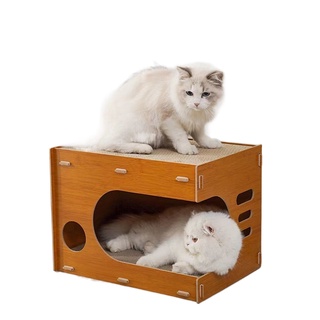 ☌Cat scratching board nest integrated vertical double-layer summer corrugated paper claw resistant t