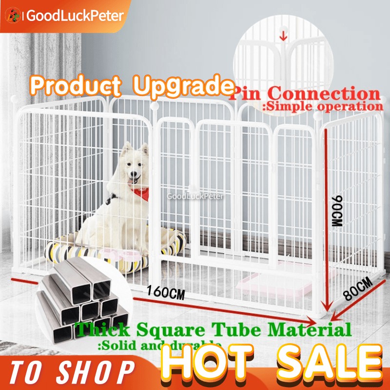 Adjustable Dog playpen, dog fence, Dog cage (80*90cm/pcs×6)(White), expandable dog fence, kennel
