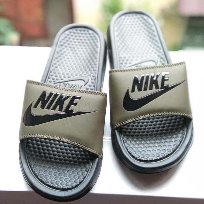 nike slides army green