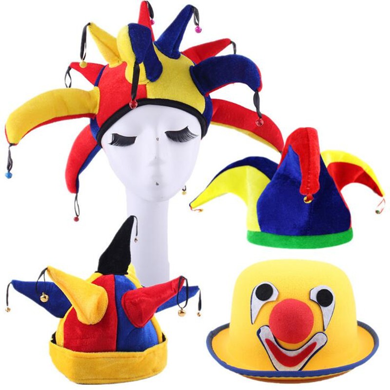 Clown Hat With Bell Adults Cosplay Circus Clown Party Hats Caps Dress