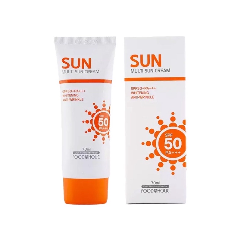 FOODAHOLIC Sunscreen Multi Sun Cream SPF 50+ PA +++ 70ml | Shopee ...