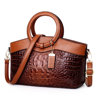 Women Handbag Genuine Leather Bags for Women Luxury Handbags Women Bags Designer Crossbody Bags Female Crocodile Leather Handbag Ladies Shoulder Bag Tote Retro Handbag
