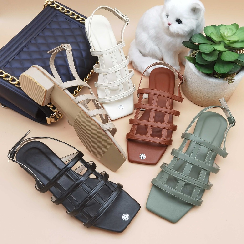 ankle strap square toe heels