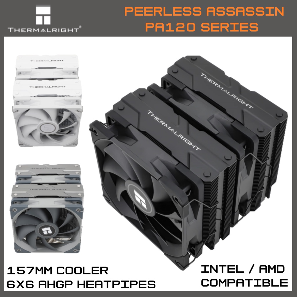 Peerless Assassin 120 Thermalright Assassin X 120R Digital ARGB CPU Cooler  - 4 HeatPipes With Digital Screen Display 120mm PWM Fan Cooler
